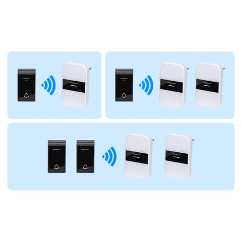 Kit campanello digitale wireless AC bianco, nero Aigostar 10x6x6,5/7,2x2x4 cm - 197919
